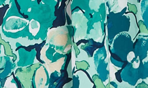 London Times Midi Dress In White/teal
