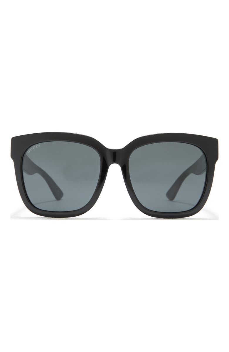 Gucci 54mm Square Sunglasses, Main, color, Black Black Grey