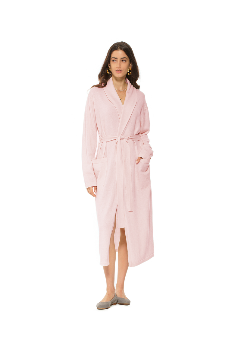 Pure Cashmere Knit Robe, Alternate, color, Old Rose