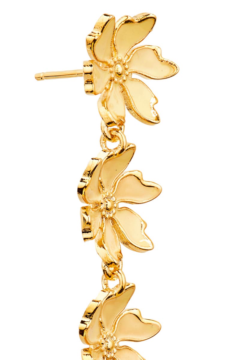 Oscar de la Renta Cherry Blossom Linear Drop Earrings, Alternate, color, Yellow