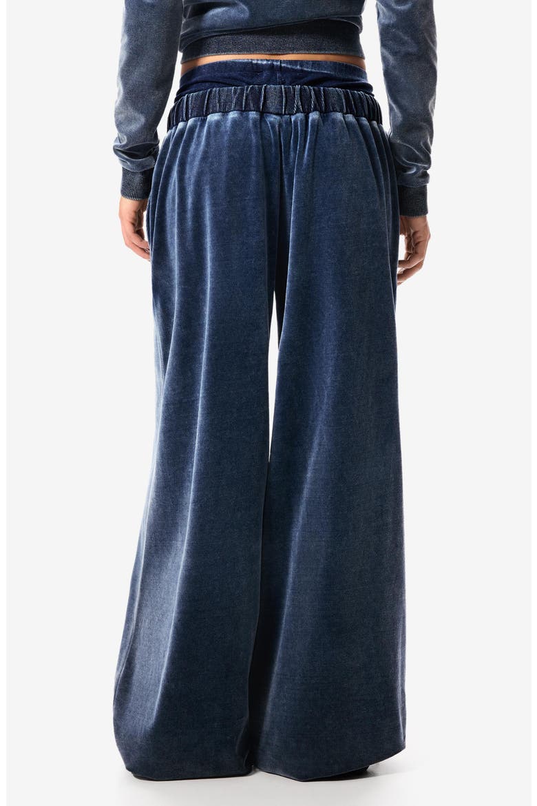 Cotton Blend Velour Drawstring Pants, Alternate, color, NAVY BLUE