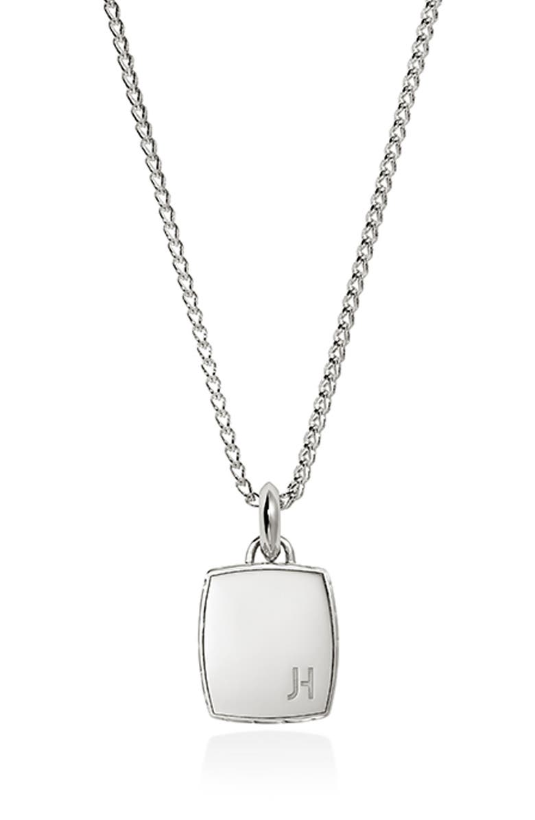 John Hardy Pavé Diamond Tag Pendant Necklace, Alternate, color, Silver/Diamonds