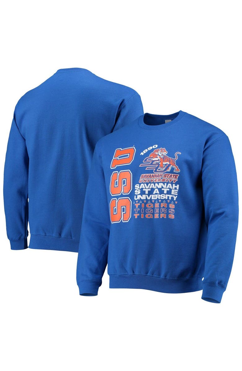 TONES OF MELANIN Men's Tones of Melanin Royal Savannah State Tigers Pullover Sweatshirt, Main, color, 