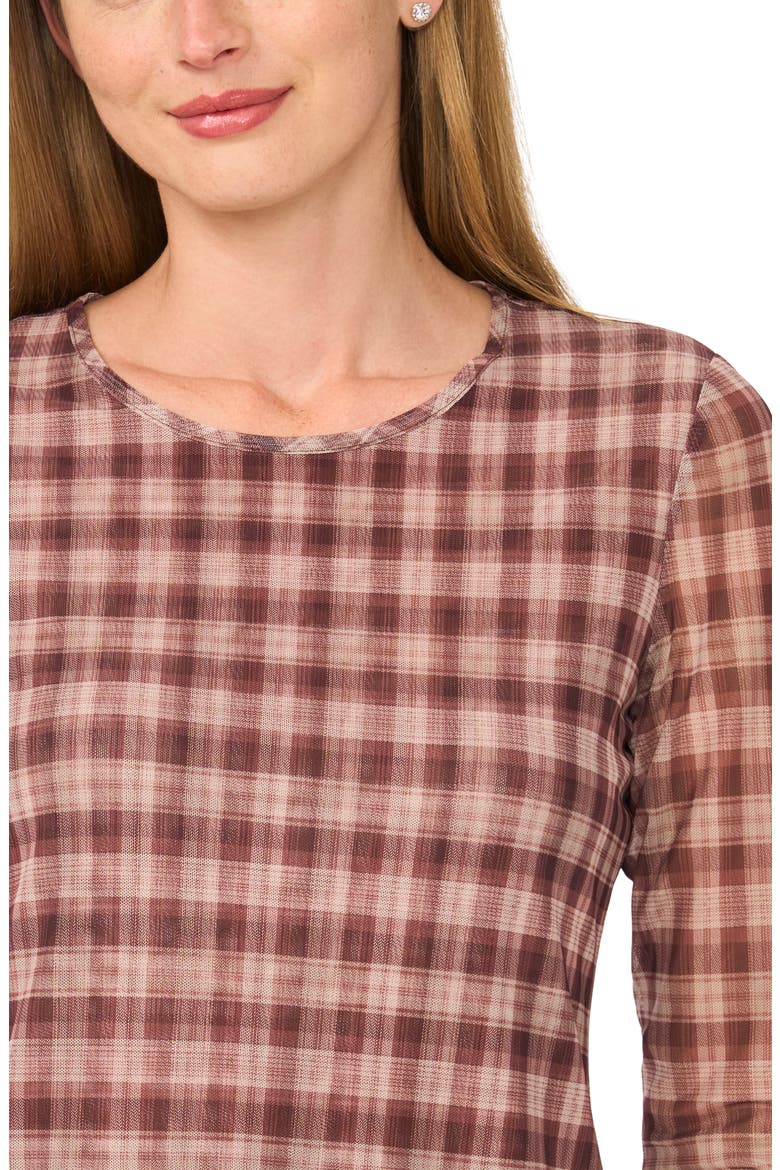 Long Sleeve Mesh Top, Alternate, color, COCA MOCHA