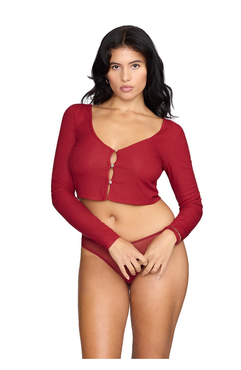 CUUP The Cropped Cardigan, Main, color, Scarlet