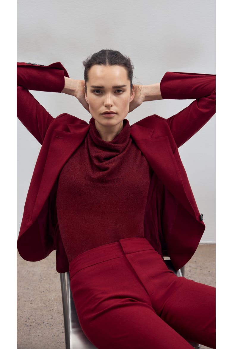 Seamed Blazer, Alternate, color, Garnet Fleck