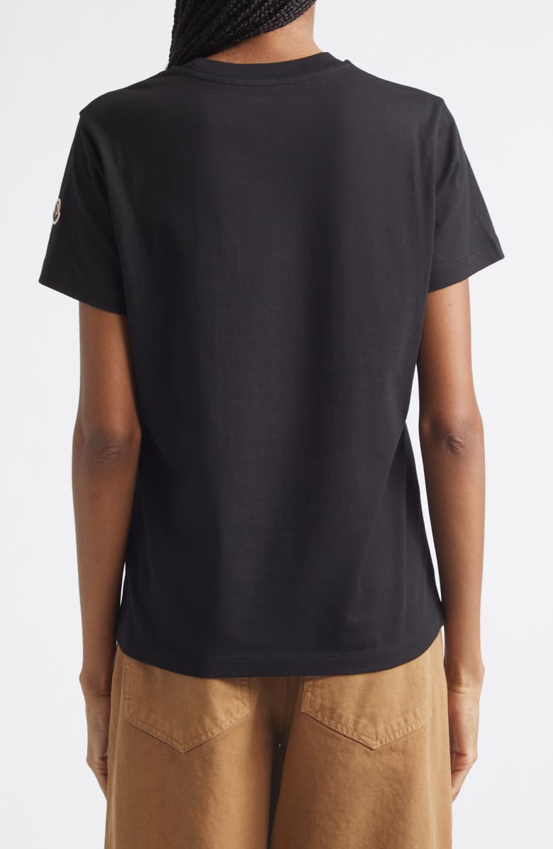 Moncler Logo Cotton Jersey T-Shirt, Alternate, color, Black
