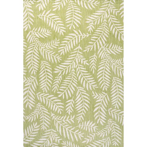Jonathan Y Nevis Palm Frond Indoor/outdoor Area Rug In Green/cream
