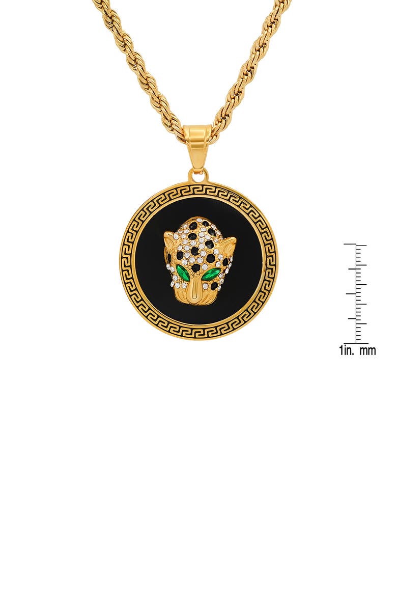 Men's 18K Yellow Gold Plated Stainless Steel Pendant Necklace, Alternate, color, YELLOW