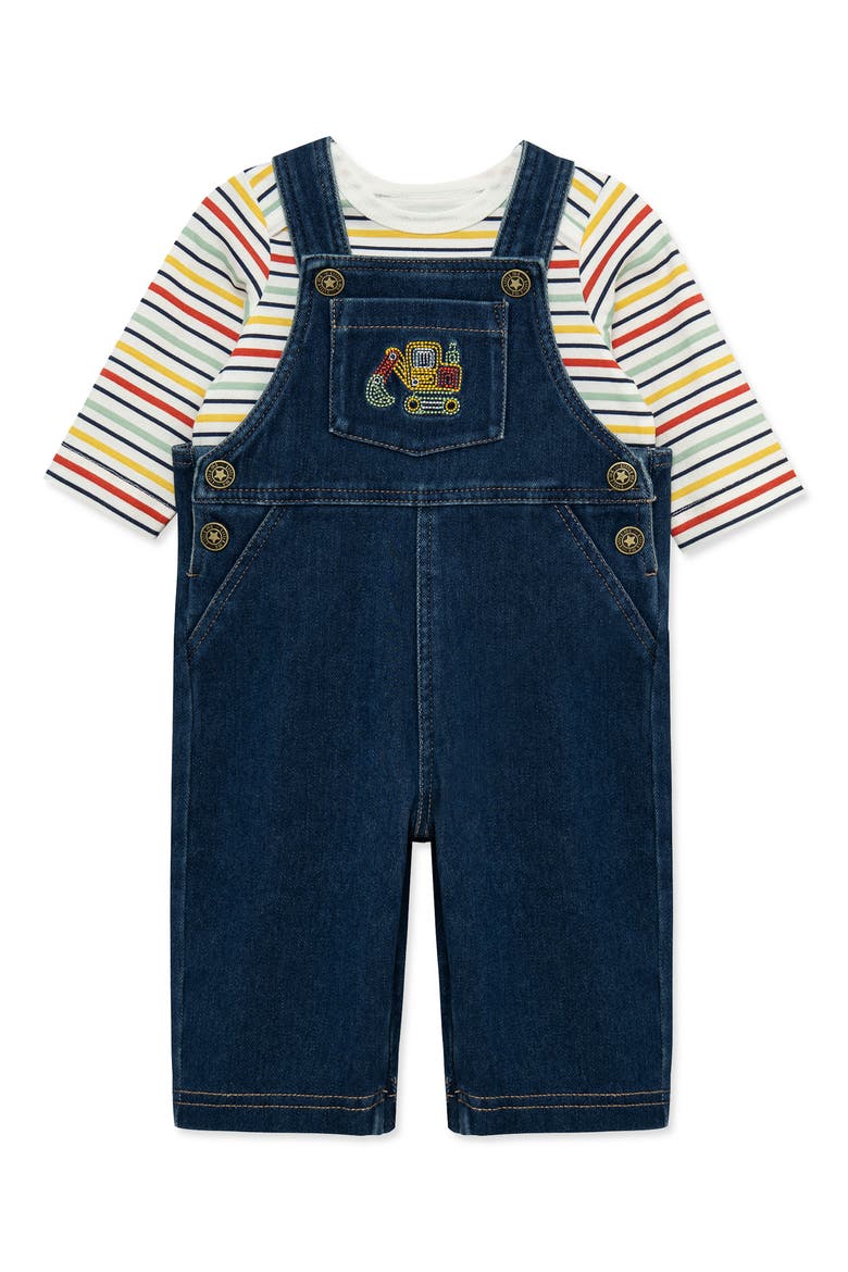 Kids' Truck Overalls & T-Shirt Set, Alternate, color, DENIM