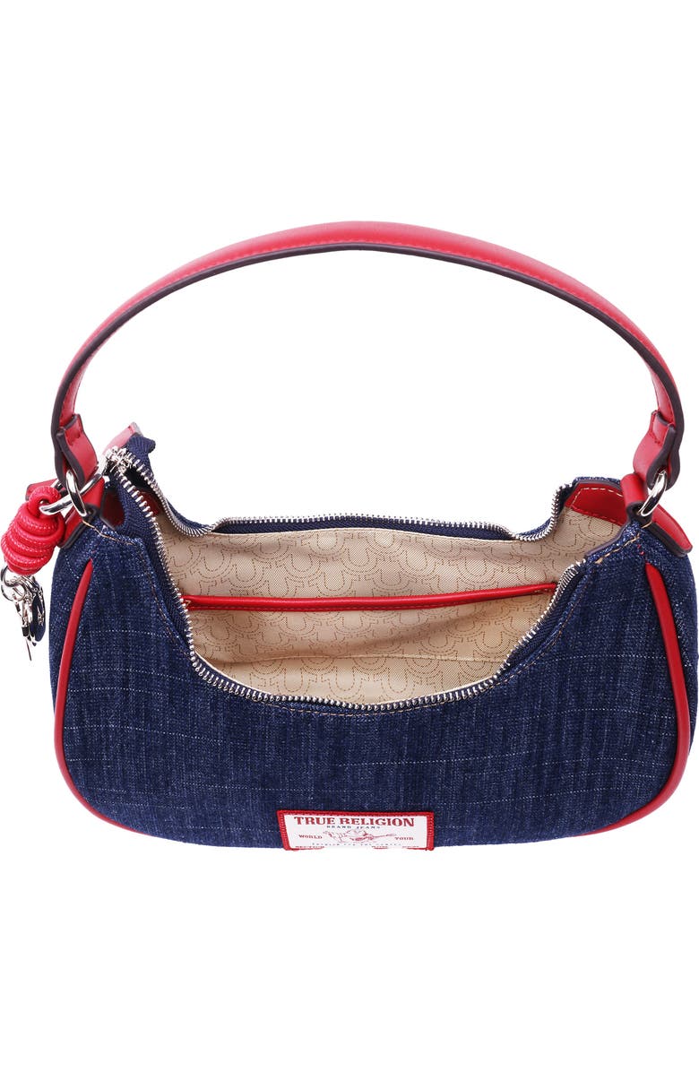 True Religion Wing Motif Denim Hobo Bag, Alternate, color,