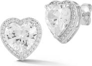 GLAZE JEWELRY Heart Cubic Zirconia Stud Earrings