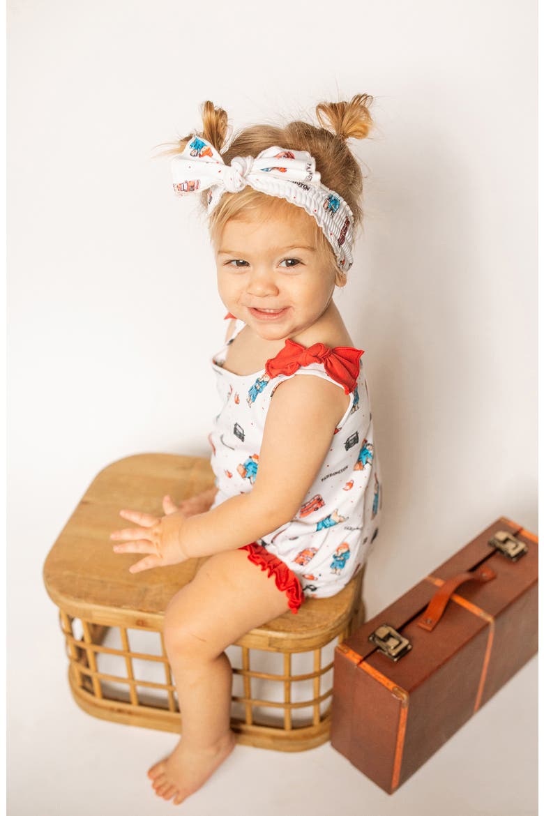 Paddington Bear Print Organic Cotton Bodysuit, Alternate, color, LONDON PADDINGTON