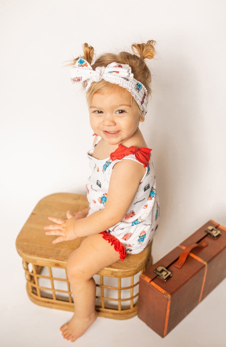 L'ovedbaby Paddington Bear Print Organic Cotton Bodysuit, Alternate, color, London Paddington