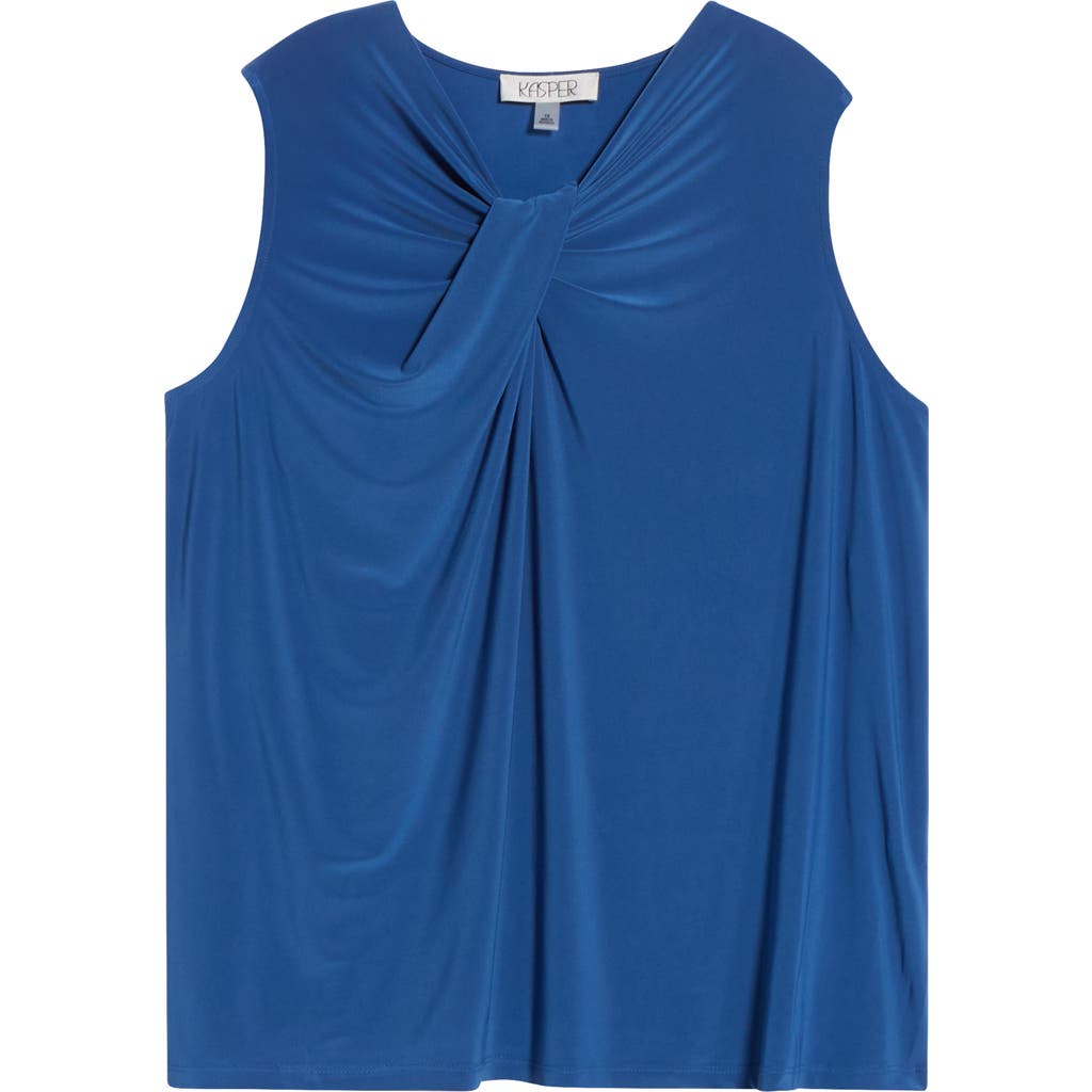 Kasper Drapey Sleeveless Shell Top In Blue