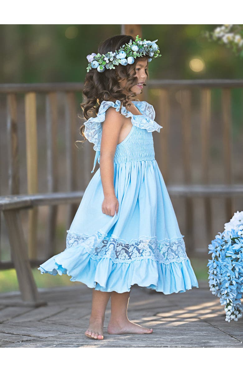 Mia Belle Girls Girls Baby Blue Spring Chic Lace Maxi Dress, Alternate, color, Blue