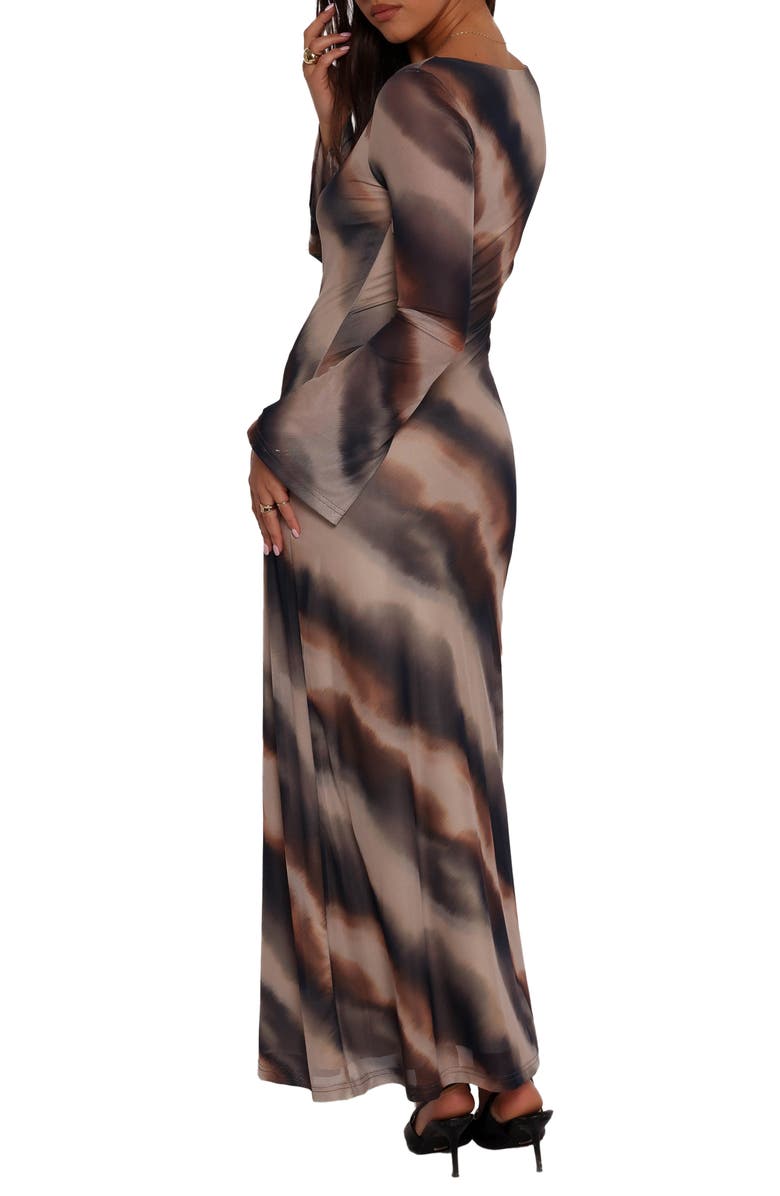 Petal & Pup Pandora Long Sleeve Mesh Maxi Dress, Alternate, color, Ombre Stripe