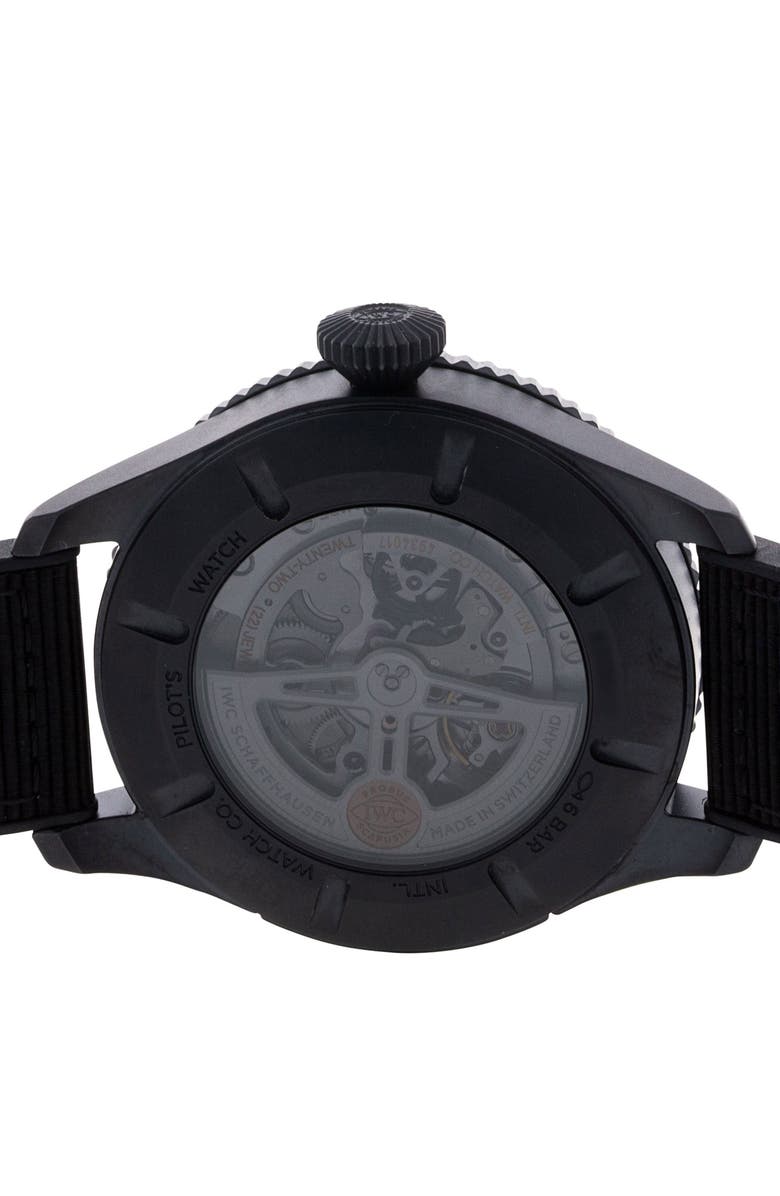 Watchfinder & Co. IWC Preowned 2021 Pilot's Timezoner IW395505 Automatic Rubber & Textile Strap Watch, 46mm, Alternate, color, Black