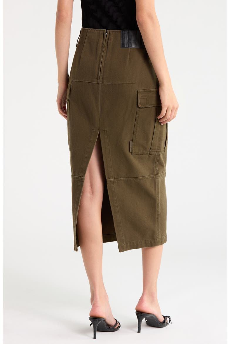 Slim Cargo Canvas Skirt, Alternate, color, KELP