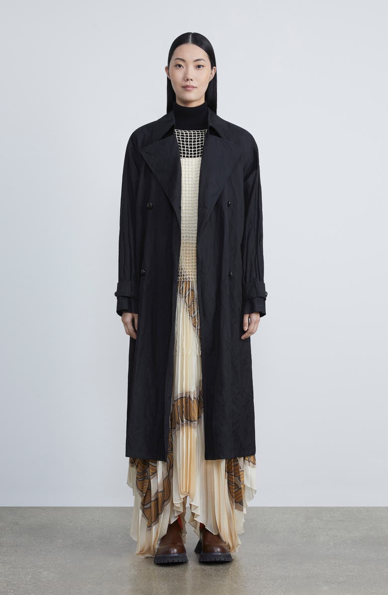 Lafayette 148 New York Blake Crinkle Trench Coat, Alternate, color, 