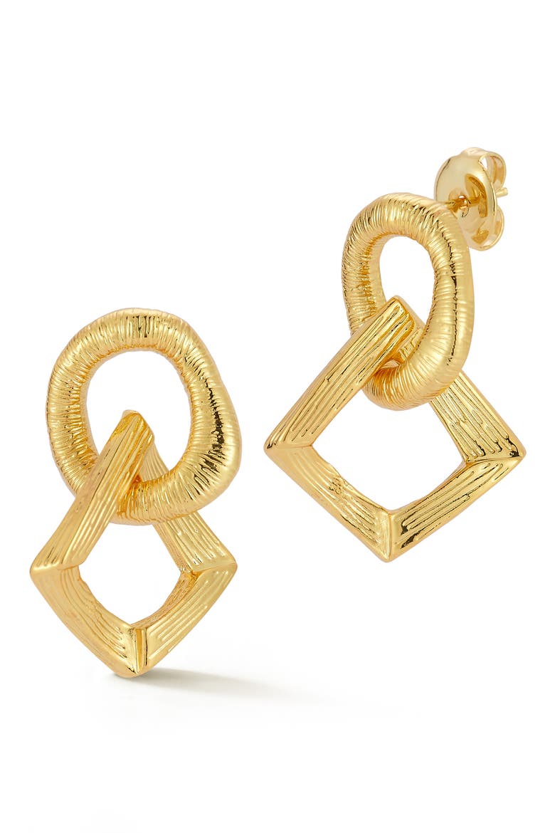 Textured Drop Earrings, Main, color, GOLD