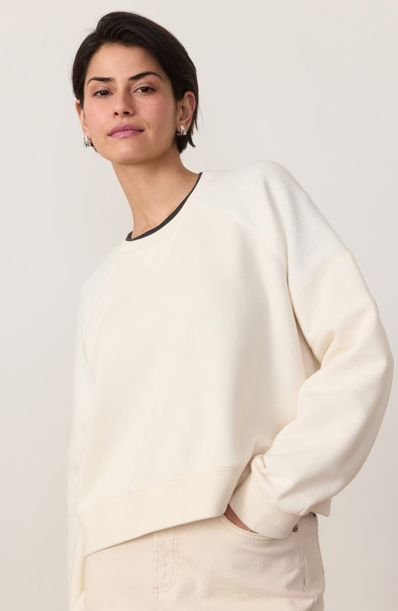 Marine Layer Cloud 9 Crop Sweatshirt, Alternate, color, Antique White