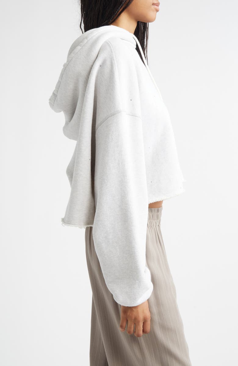 Golden Goose Star Oversize Crop Hoodie, Alternate, color, Vintage Gray Melange