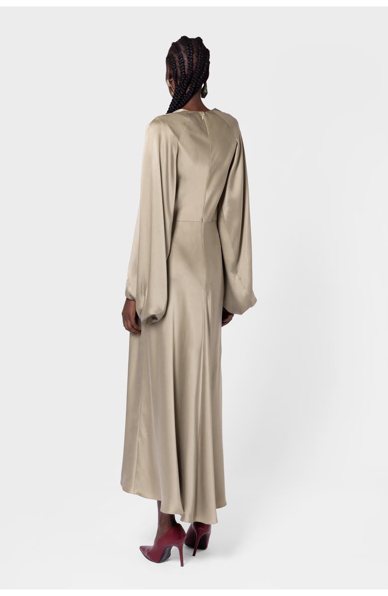 Roksanda Koda Brushed Silk Midi Dress, Alternate, color, Poire