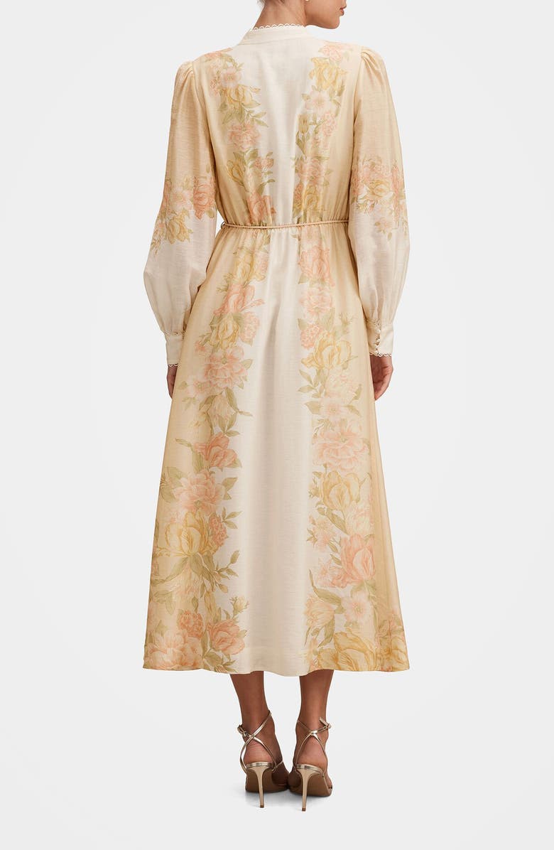 Ever New Courtney Placed Floral Long Sleeve Dress, Alternate, color, Peach Mercia Floral