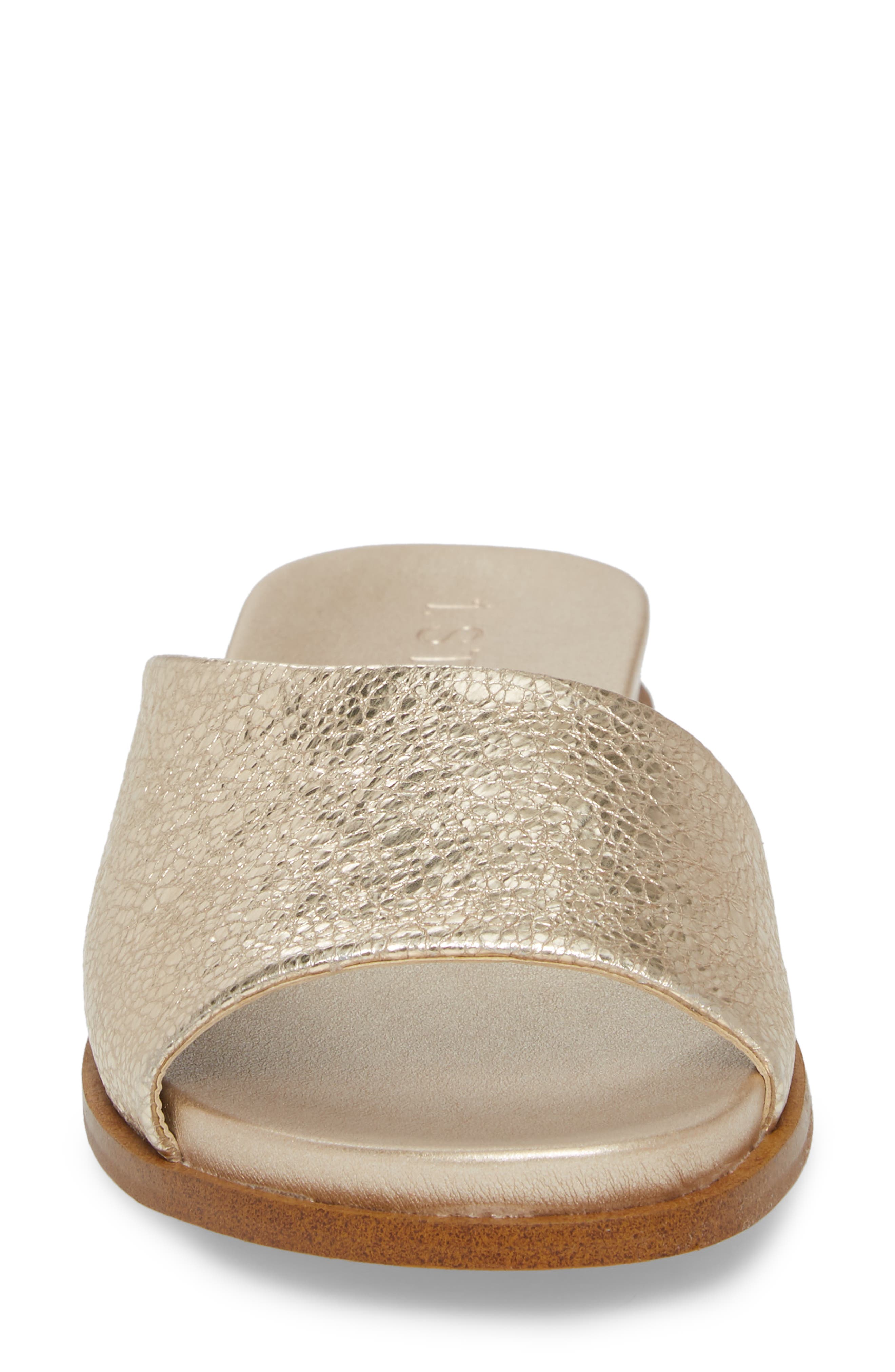 Onora Slide Sandal, Alternate, color, PLATINUM LEATHER