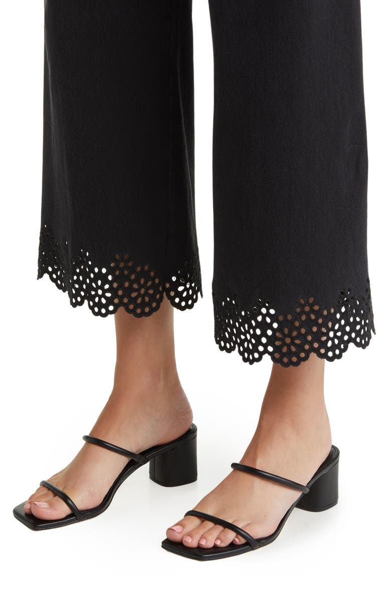 Lysse Eyelet Hem Wide Leg Jeans, Alternate, color, 