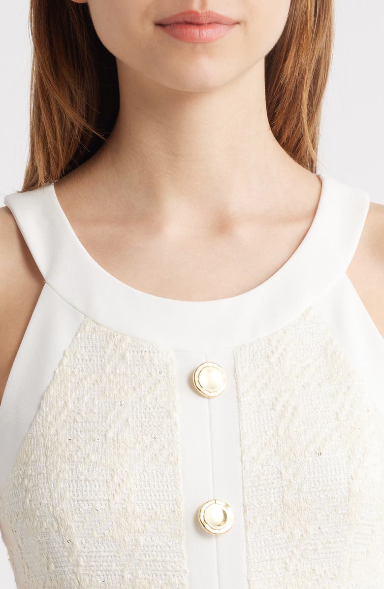 Black Halo Didi Tweed Minidress, Alternate, color, Plaid Latte