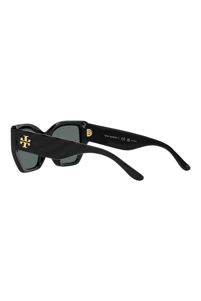 53mm Polarized Rectangular Sunglasses, Alternate, color, BLACK / DARK GREY - POLAR