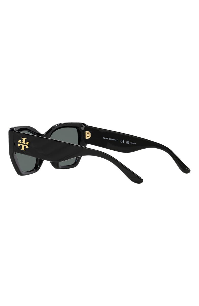 Tory Burch 53mm Polarized Rectangular Sunglasses, Alternate, color, 