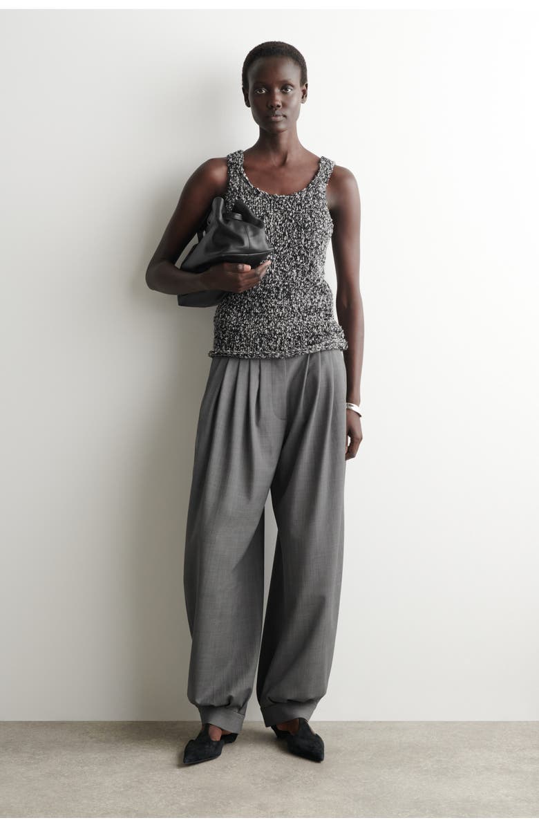 COS Two-Tone Chunky Knitted Tank Top, Alternate, color, Black / White