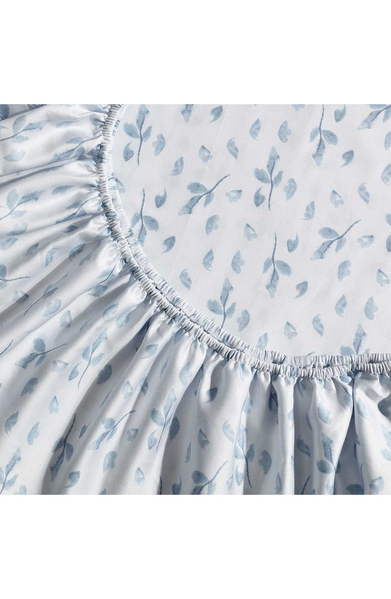 Calvin Klein Falling Petals 300 Thread Count Sateen Sheet Set, Alternate, color, Pale Grey/ Blue