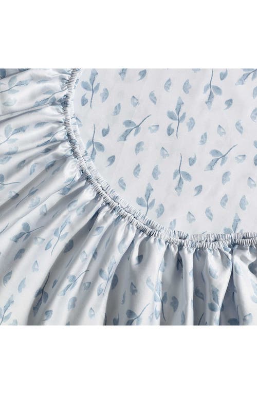 Calvin Klein Falling Petals 300 Thread Count Sateen Sheet Set In Pale Grey/blue