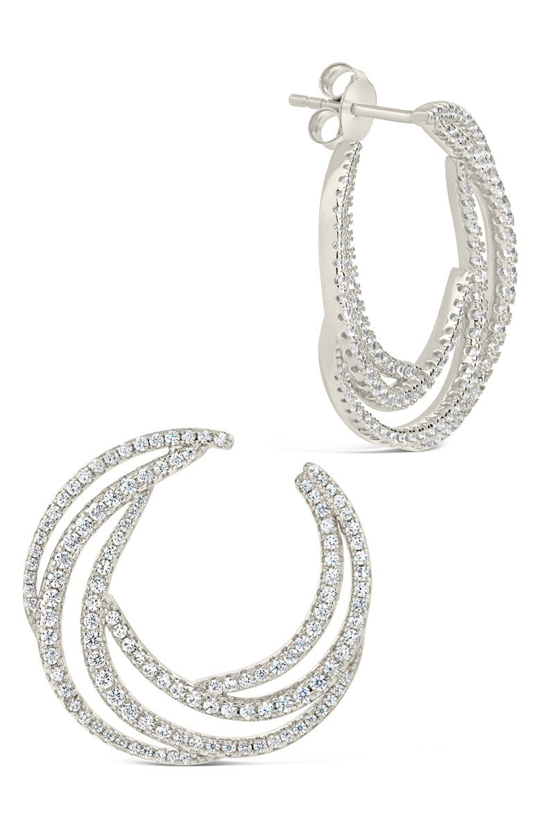Sterling Forever Emma Hoop Earrings, Main, color,