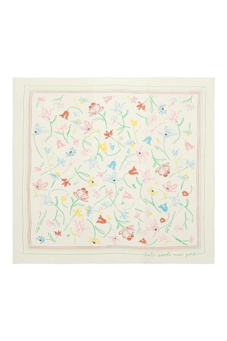 large joyful garden square scarf, Alternate, color, MULTI