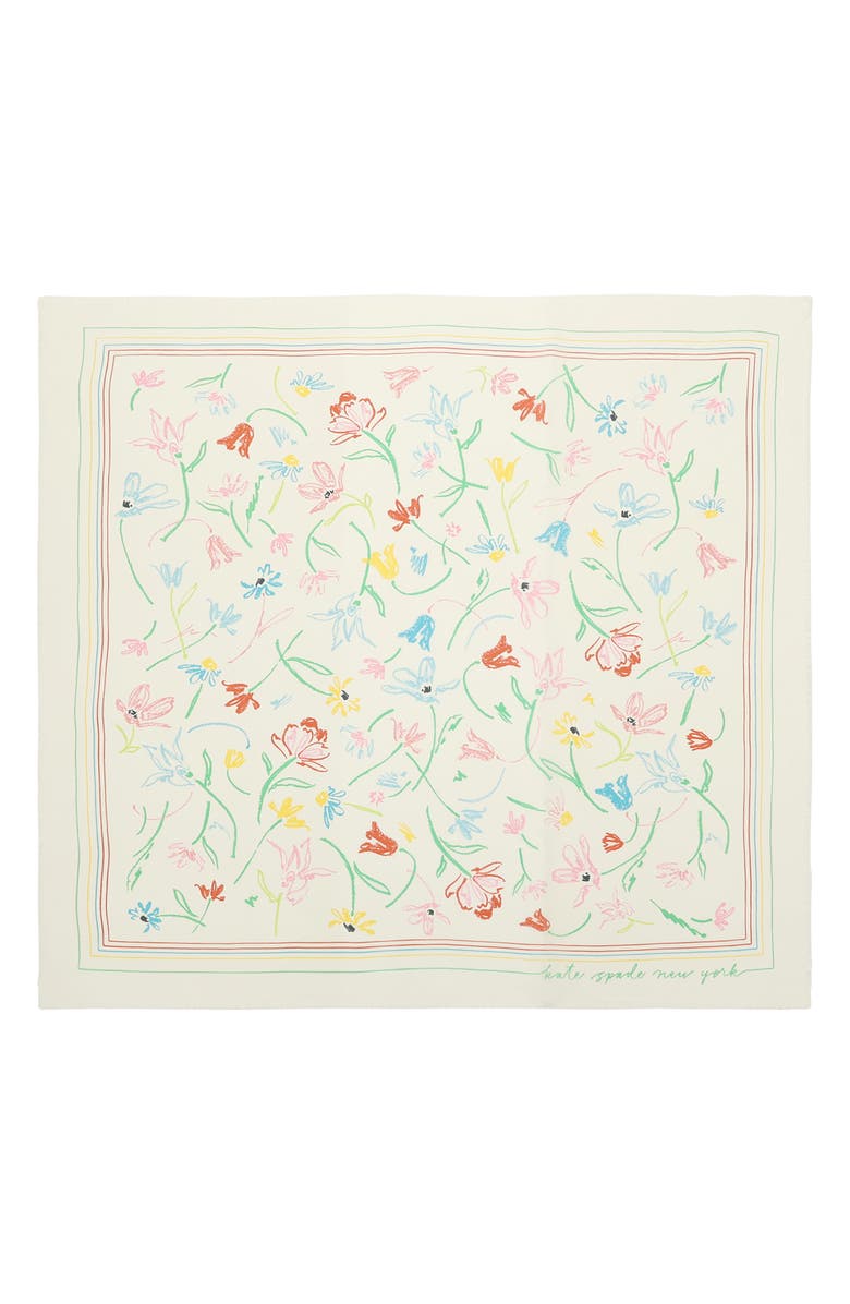 Kate Spade New York large joyful garden square scarf, Alternate, color, Multi