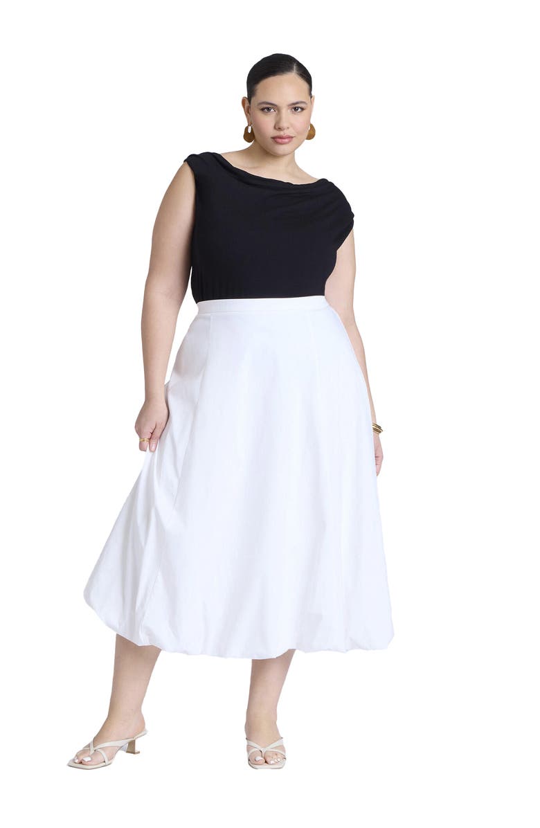 ELOQUII Maxi Bubble Skirt, Main, color, Bright White