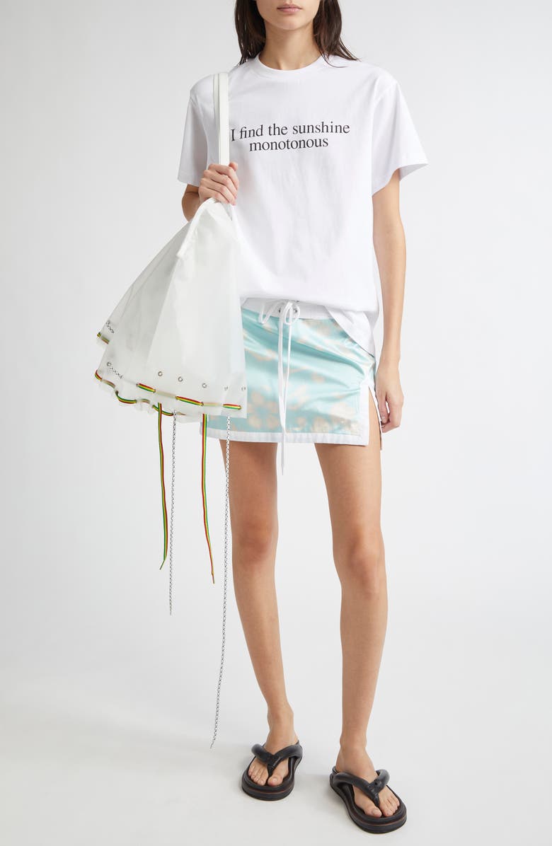 JULIE KEGELS Sammy Floral Silk Miniskirt, Alternate, color, Aqua