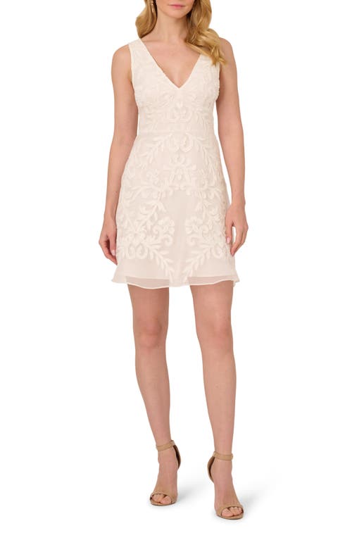 ADRIANNA PAPELL ADRIANNA PAPELL BEADED & EMBROIDERED SLEEVELESS MINIDRESS
