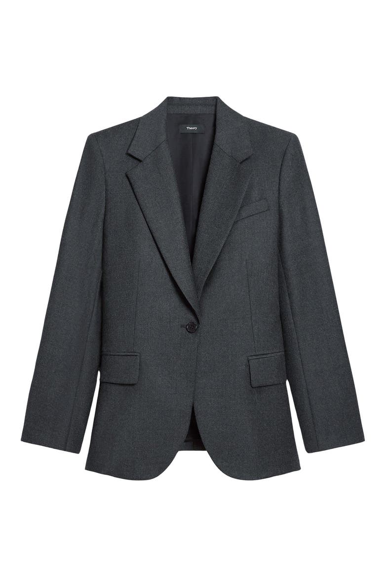Lynnia Sleek Virgin Wool Blazer, Main, color, NEW CHARCOAL MELANGE