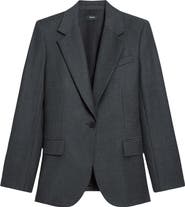 Theory Lynnia Sleek Virgin Wool Blazer