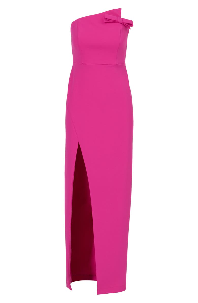 Adrianna Papell Strapless Crepe Column Gown, Alternate, color, 