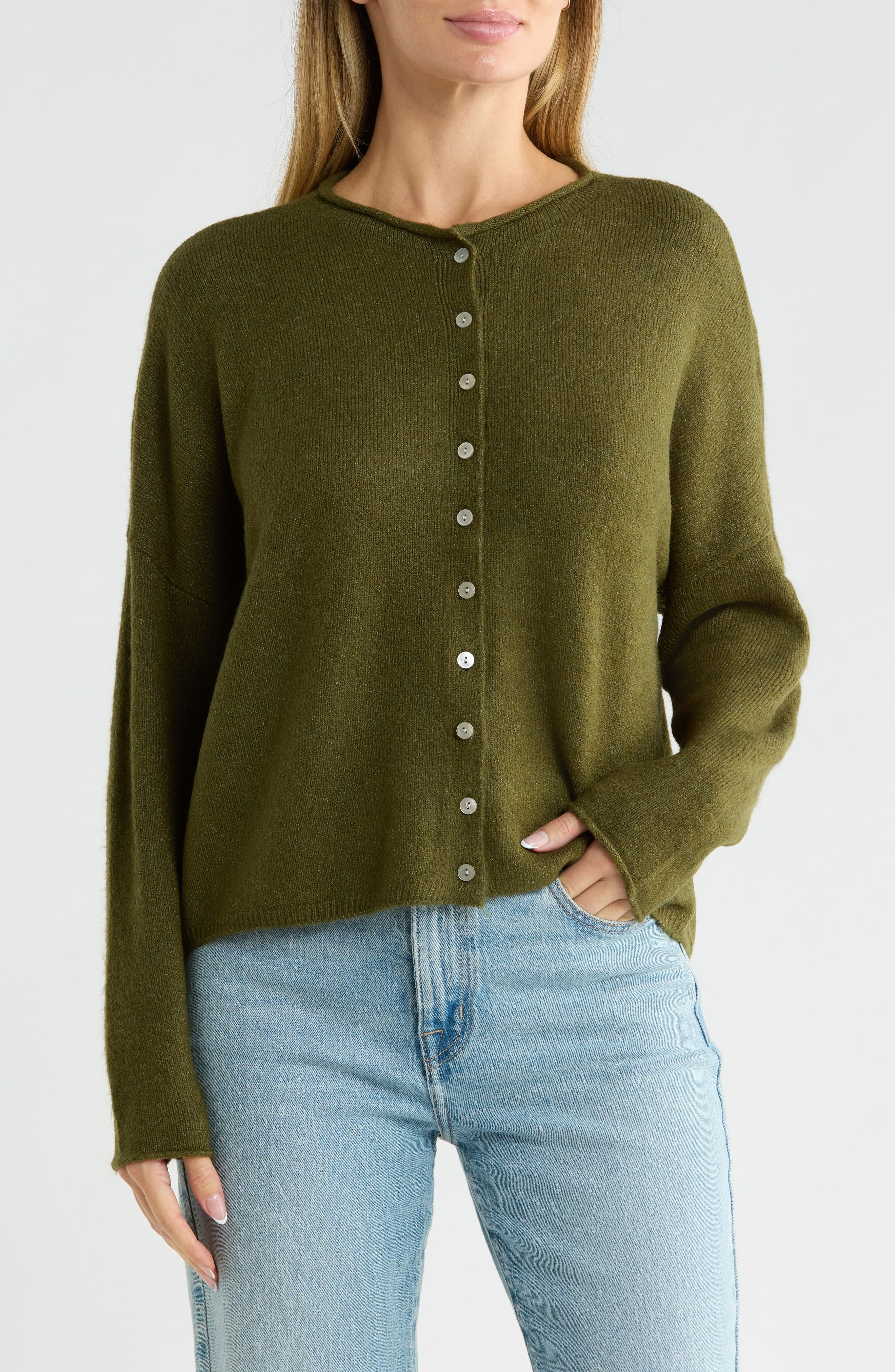 Roll Collar Cardigan