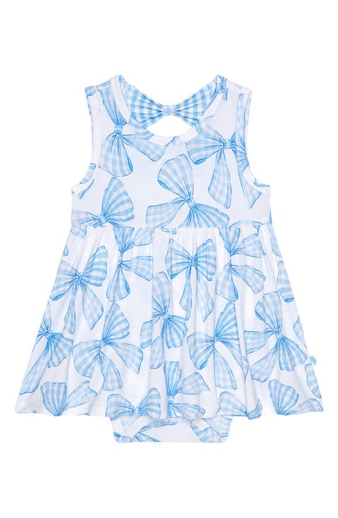 Bow Back Twirl Bodysuit Dress