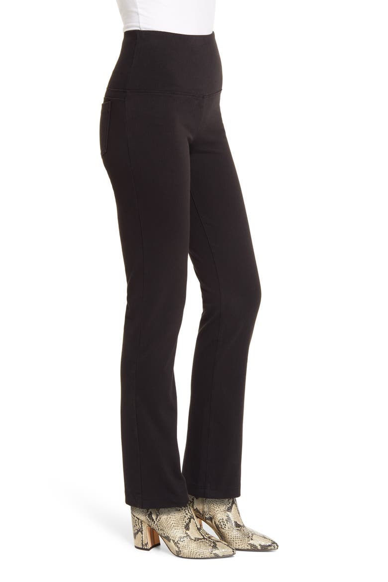 'Lyssentials High Waist Straight Leg Stretch Denim Jeans, Alternate, color, BLACK