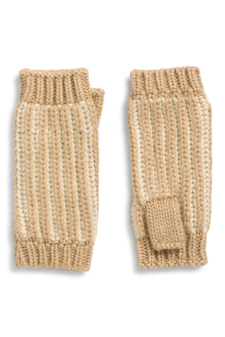 Chunky Plaited Mittens, Main, color, CREAM MULTI